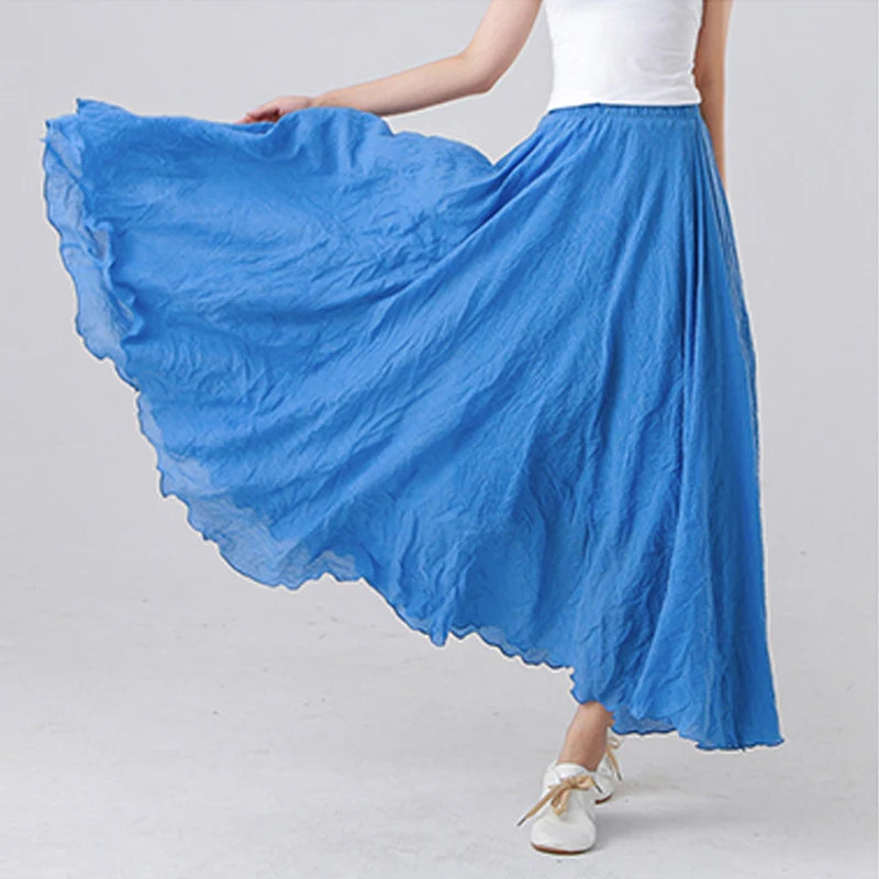 High Quality Cotton Linen Maxi Skirt - Hit Fash