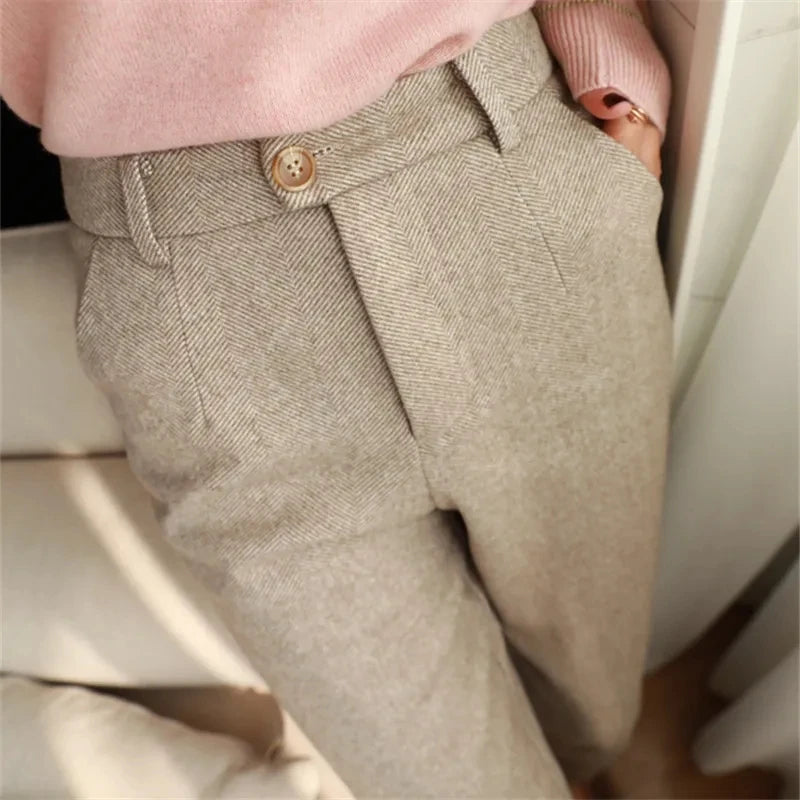 Woolen Pants Women's Harem Pencil Pants 2024 - Hit Fash