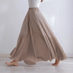 High Quality Cotton Linen Maxi Skirt - Hit Fash