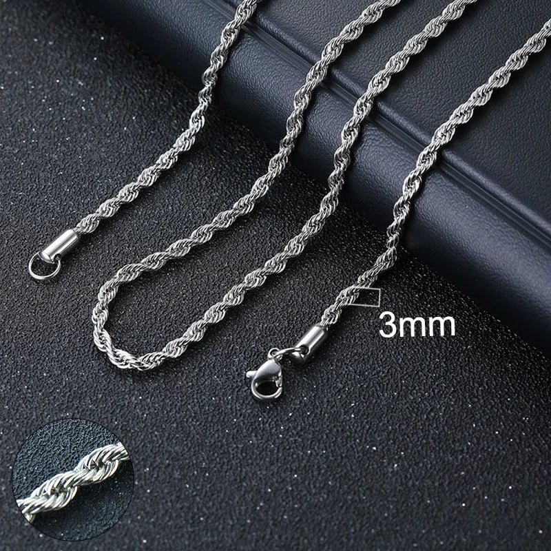 Cuban Chain Necklace for Women ,silver 3