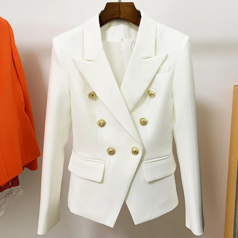 Classic Designer Jacket for Women in White [Front Side] -Elegant Fashion