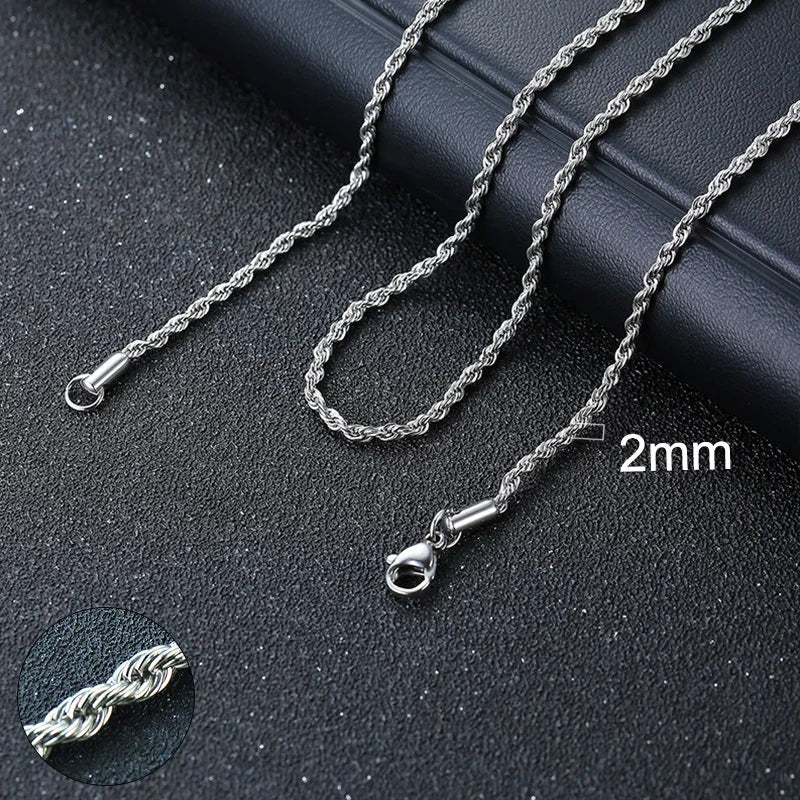 Cuban Chain Necklace for Women , silver 2