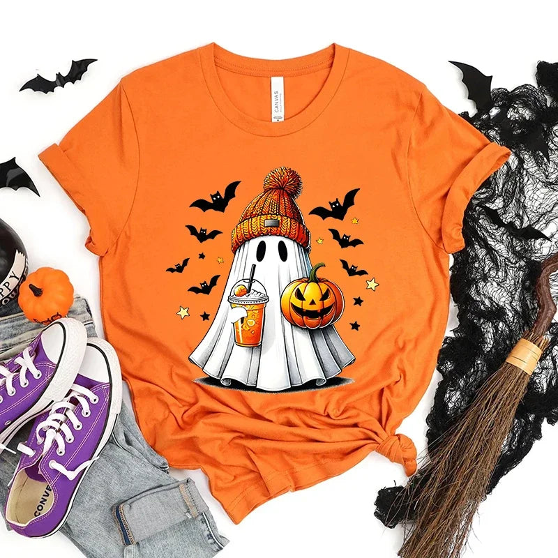 Spooky Season T-shirt Halloween Pumpkins Ghost T-shirts Halloween - Hit Fash