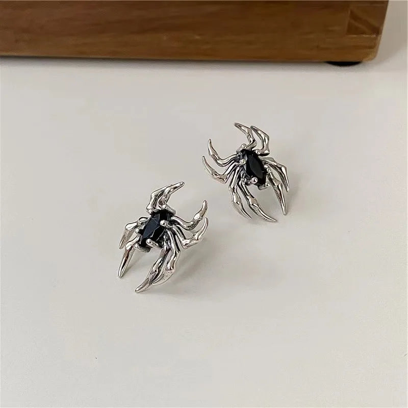 Halloween Gothic Retro Old Spider Zircon Earrings Women Fashion - Hit Fash