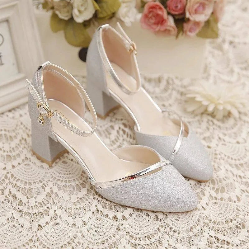 High-quality Silver Wedding High-heeled Shoes for Women - Make Your Party Fantastic