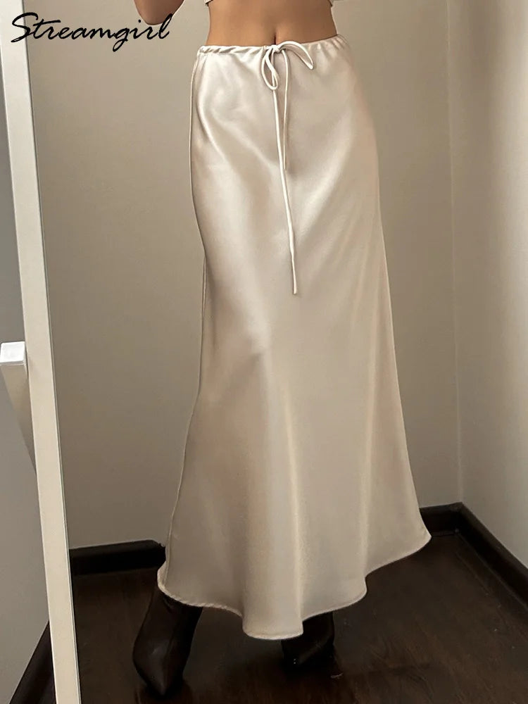 Long Satin Skirts - Hit Fash