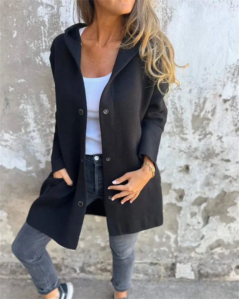 Stylish Winter Long Sleeve Jackets, black