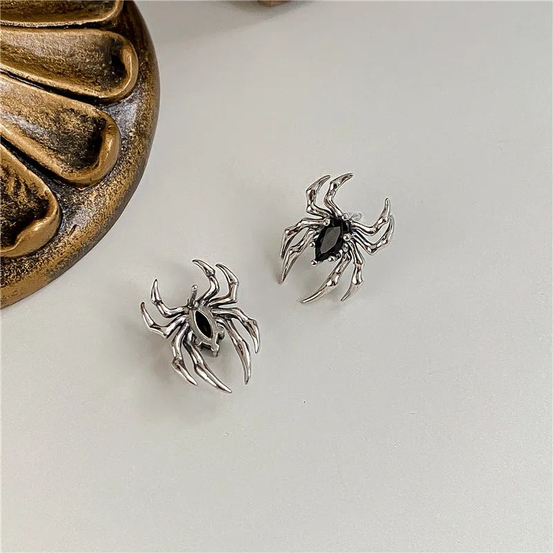 Halloween Gothic Retro Old Spider Zircon Earrings Women Fashion - Hit Fash