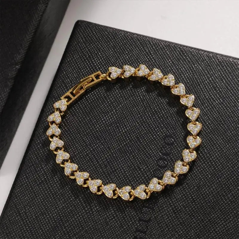 Luxury Roman Crystal Geometric Chain Bracelets For Women - Hit Fash