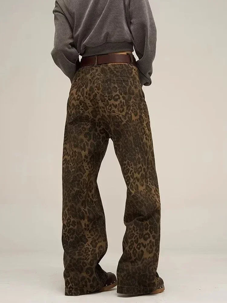 Tan Leopard Jeans - Hit Fash