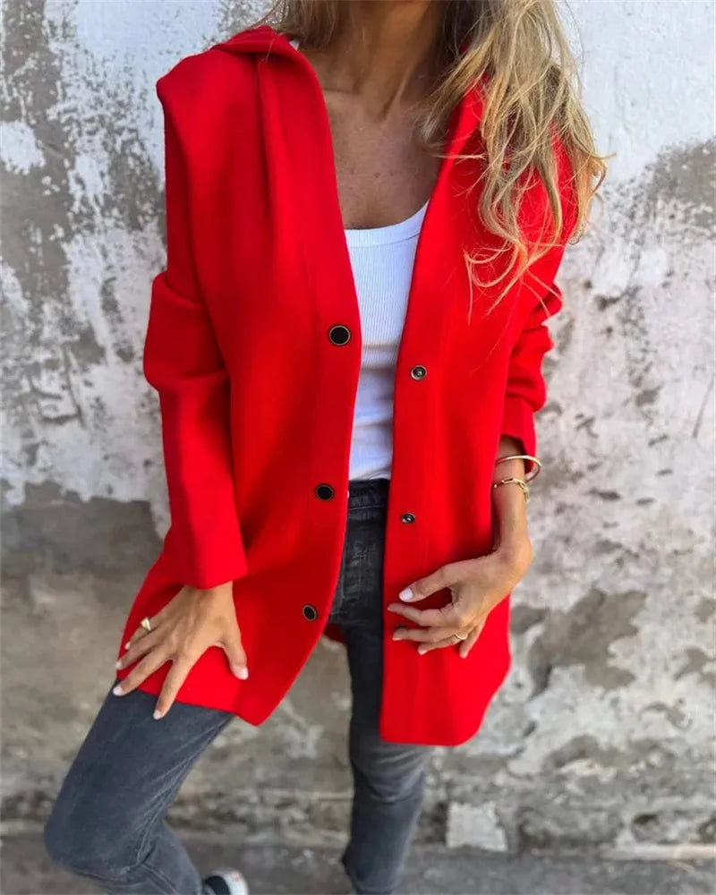 Stylish Winter Long Sleeve Jackets , red