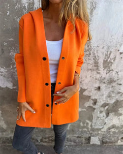 Stylish Winter Long Sleeve Jackets , orange