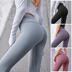 Ribbed Yoga Pants High Waisted Gym Leggings Sport Women - Hit Fash