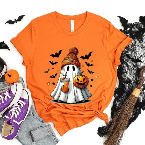 Spooky Season T-shirt Halloween Pumpkins Ghost T-shirts Halloween - Hit Fash