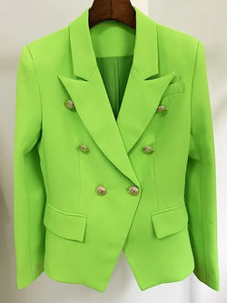 Classic Designer Jacket for Women in Parrot Color - Elegant Fashion