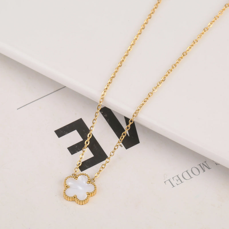 Adjustable New Design Gold Plated Stainless Steel Chain , 1 white flower