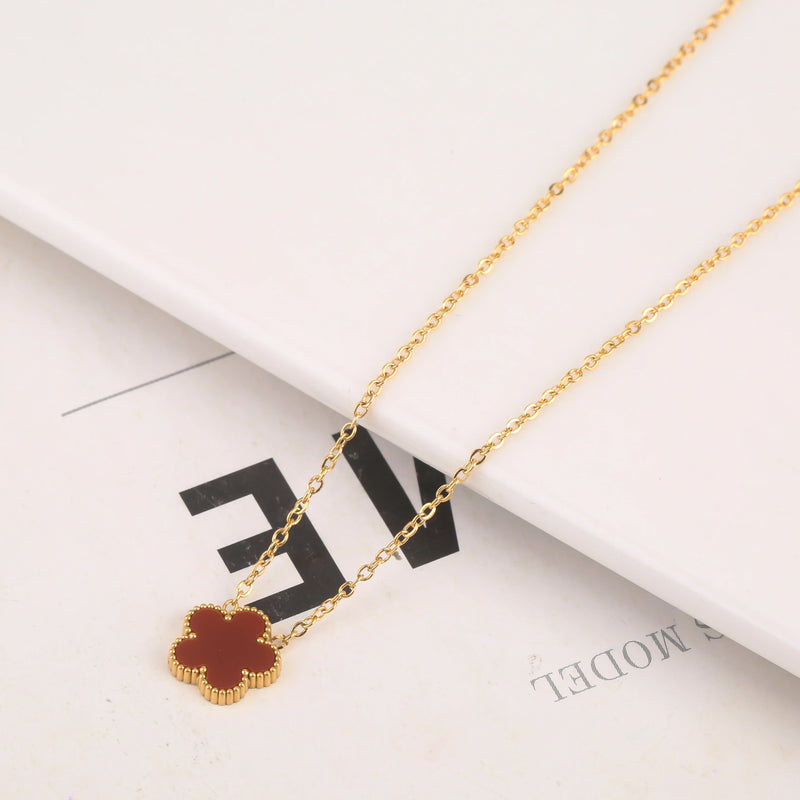 Adjustable New Design Gold Plated Stainless Steel Chain , 1 red flower