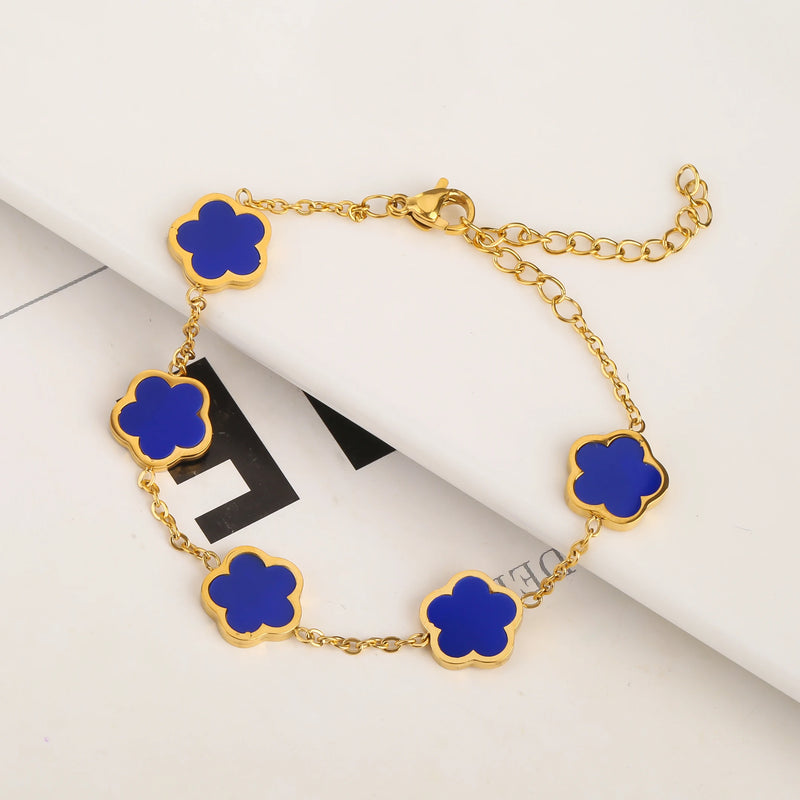 Adjustable New Design Gold Plated Stainless Steel Chain, blue 4