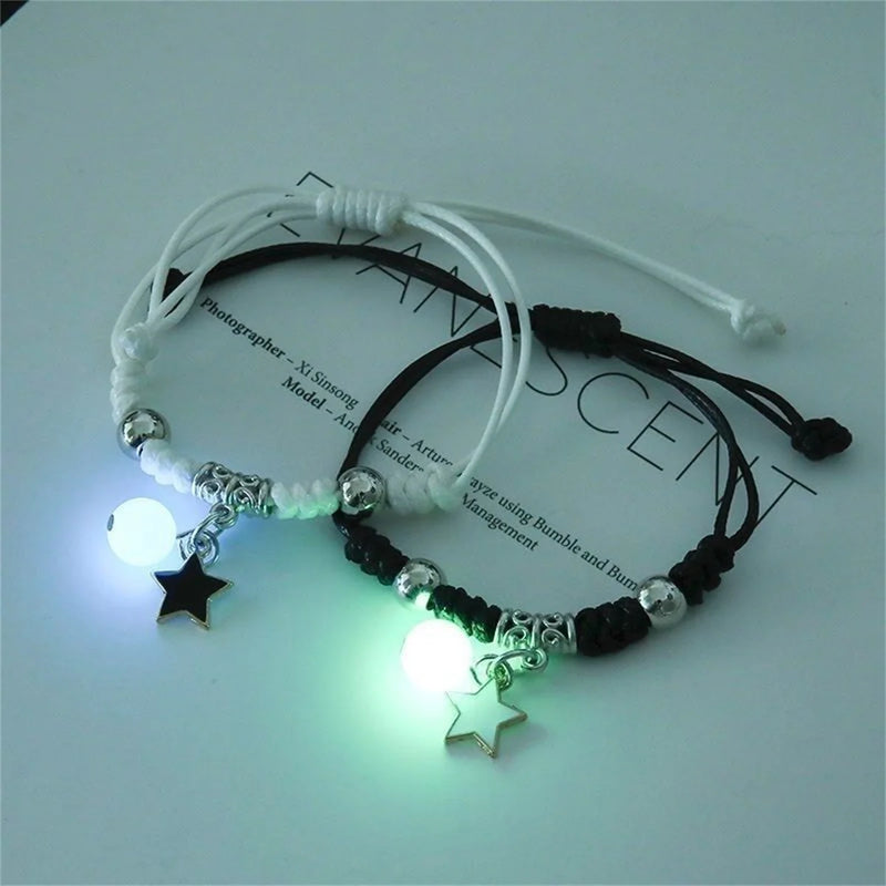 Fashion Luminous Beads Star Couple Bracelet For Women - Hit Fash