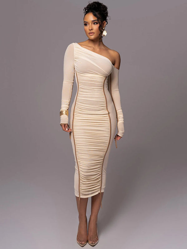 Long Sleeve Midi Dress - Hit Fash