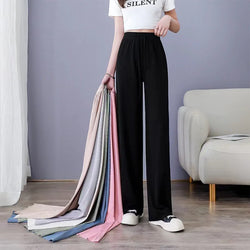 Women's New 2024 Spring And Summer Thin Ice Silk Wide-Leg Pant - Hit Fash