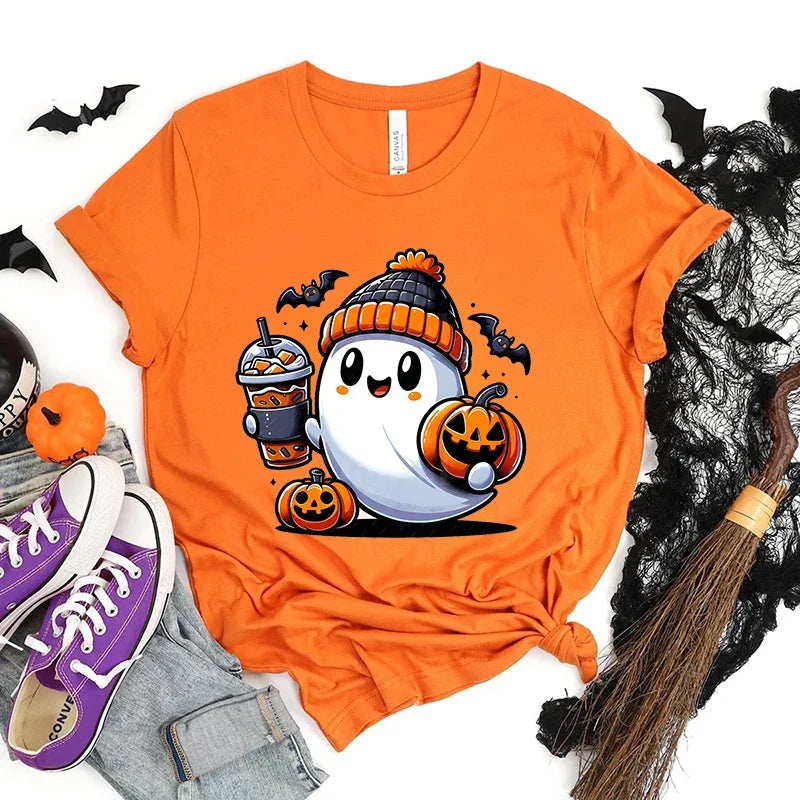 Spooky Season T-shirt Halloween Pumpkins Ghost T-shirts Halloween - Hit Fash