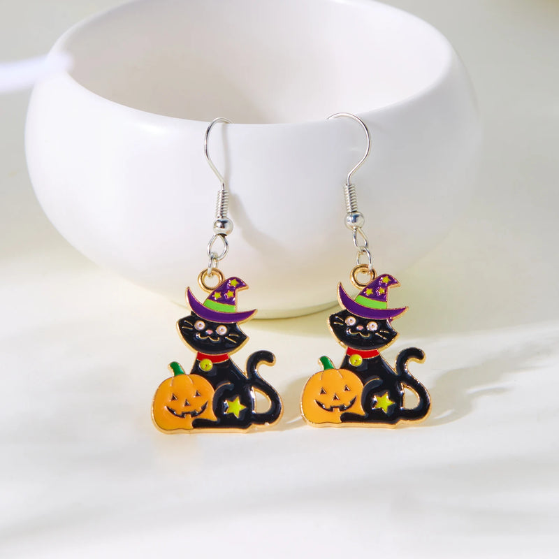 Cute Halloween Dangle Ghost Stud Earrings for Women - Hit Fash