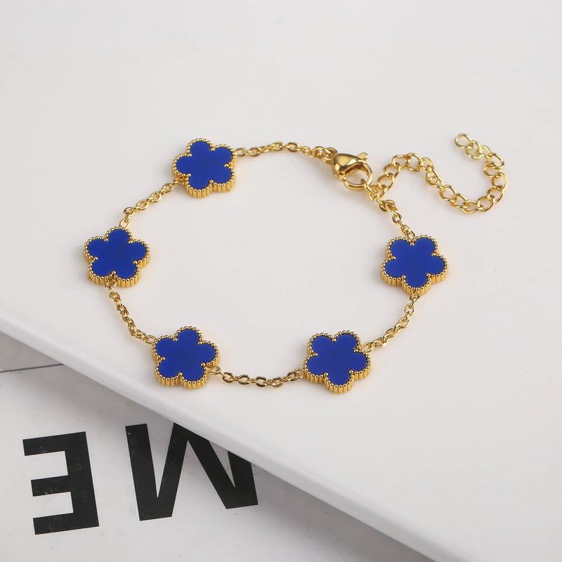 Adjustable New Design Gold Plated Stainless Steel Chain , blue