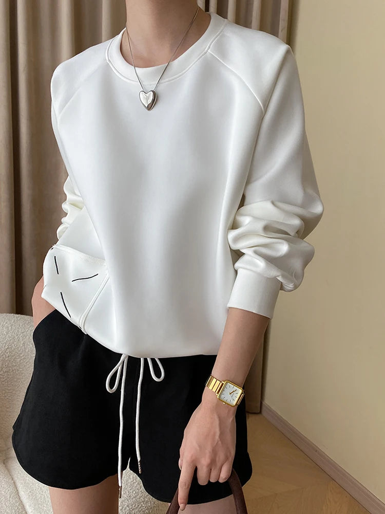 Embroidered Design Pullover Sweatshirt - Hit Fash