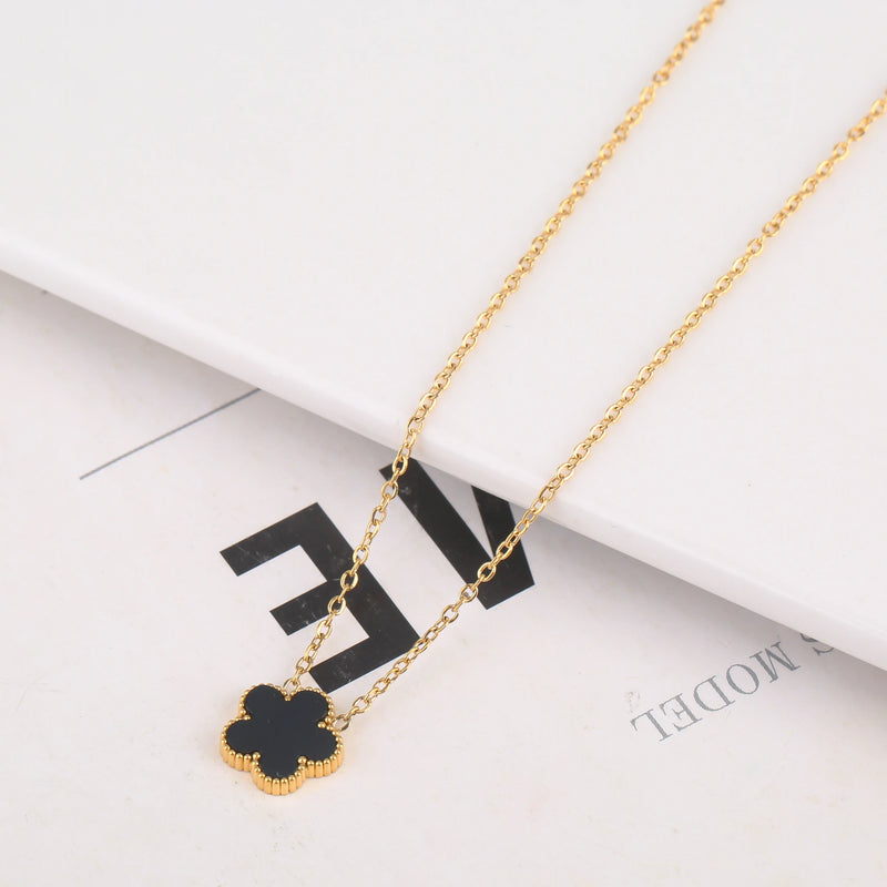 Adjustable New Design Gold Plated Stainless Steel Chain  1 black flower