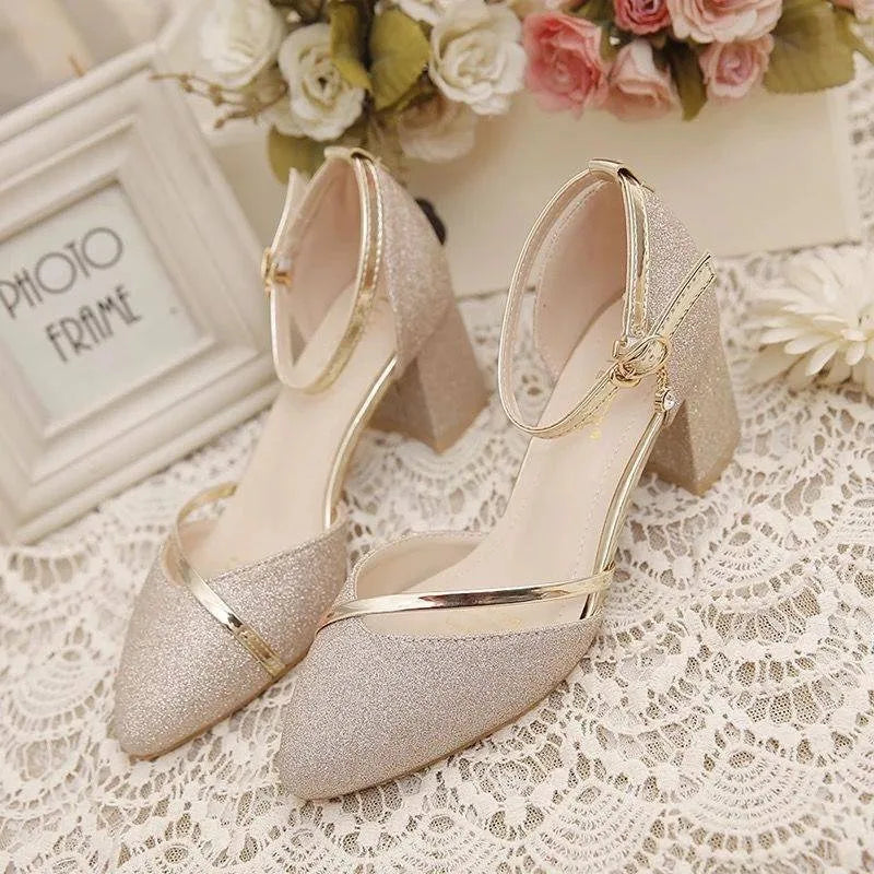 High-quality Silver Wedding High-heeled Shoes for Women - Make Your Party Fantastic