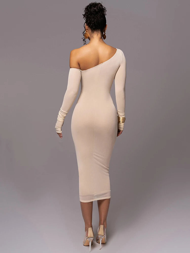 Long Sleeve Midi Dress - Hit Fash