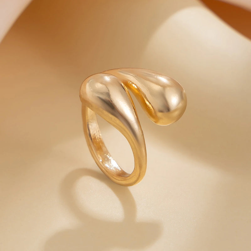 Minimalism Creative Smooth Water Drop Rings Women - Hit Fash