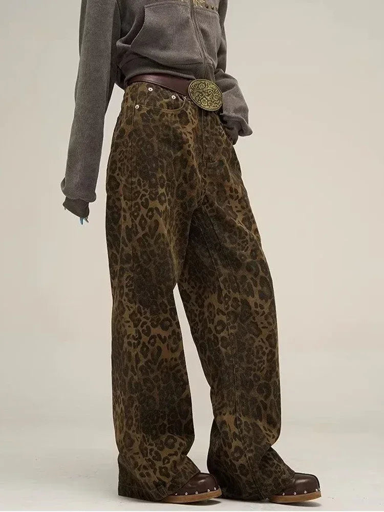 Tan Leopard Jeans - Hit Fash