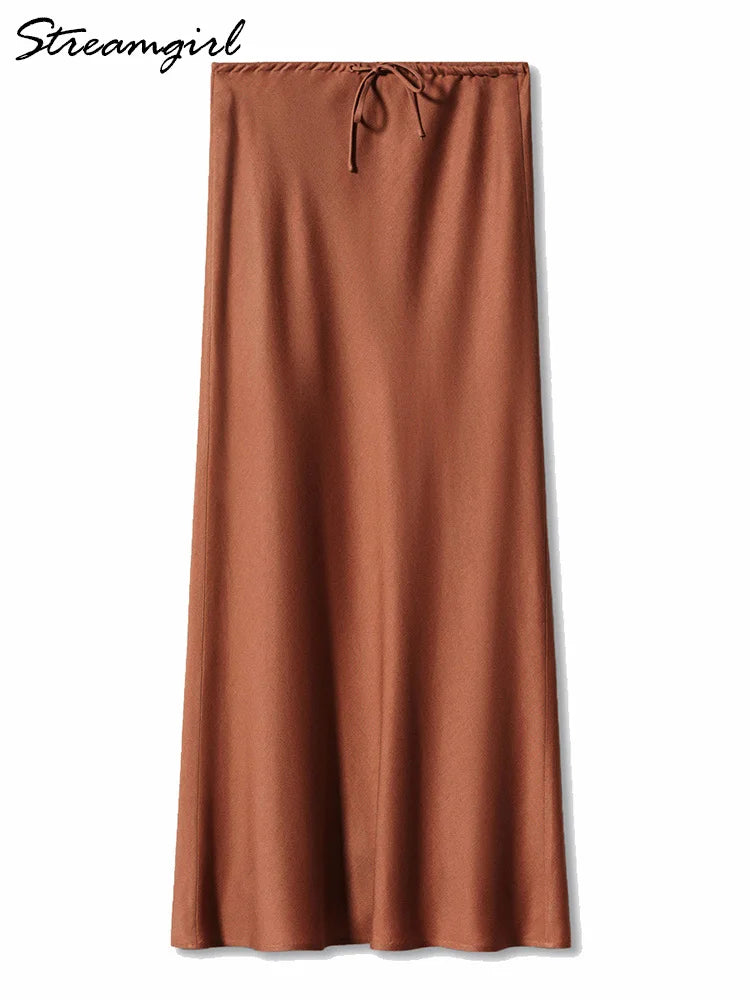 Long Satin Skirts - Hit Fash