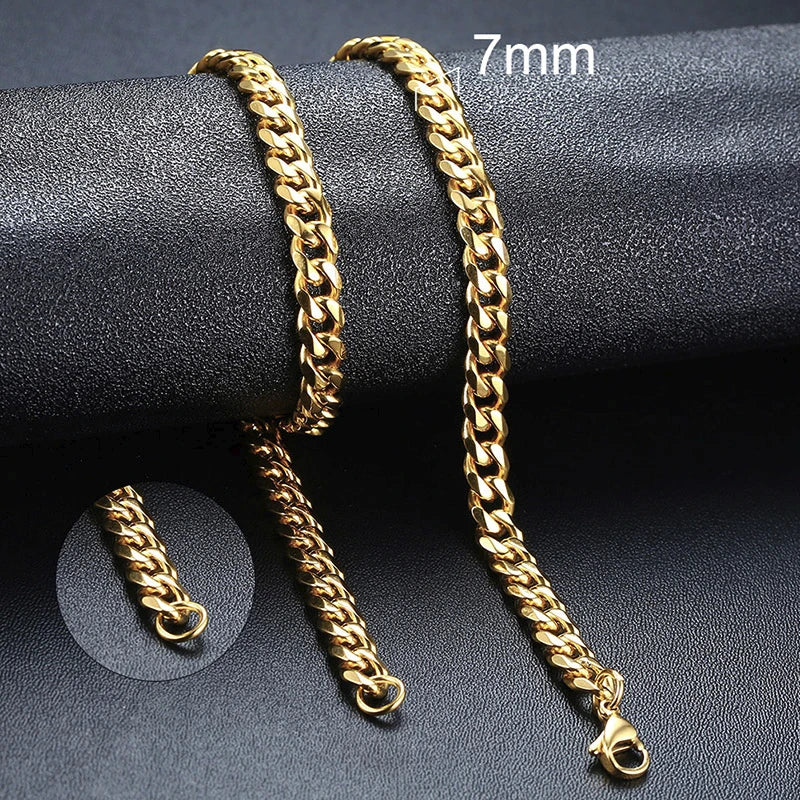 Cuban Chain Necklace for Women , gold 2