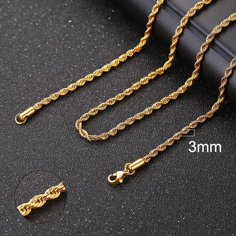 Cuban Chain Necklace for Women , gold 6