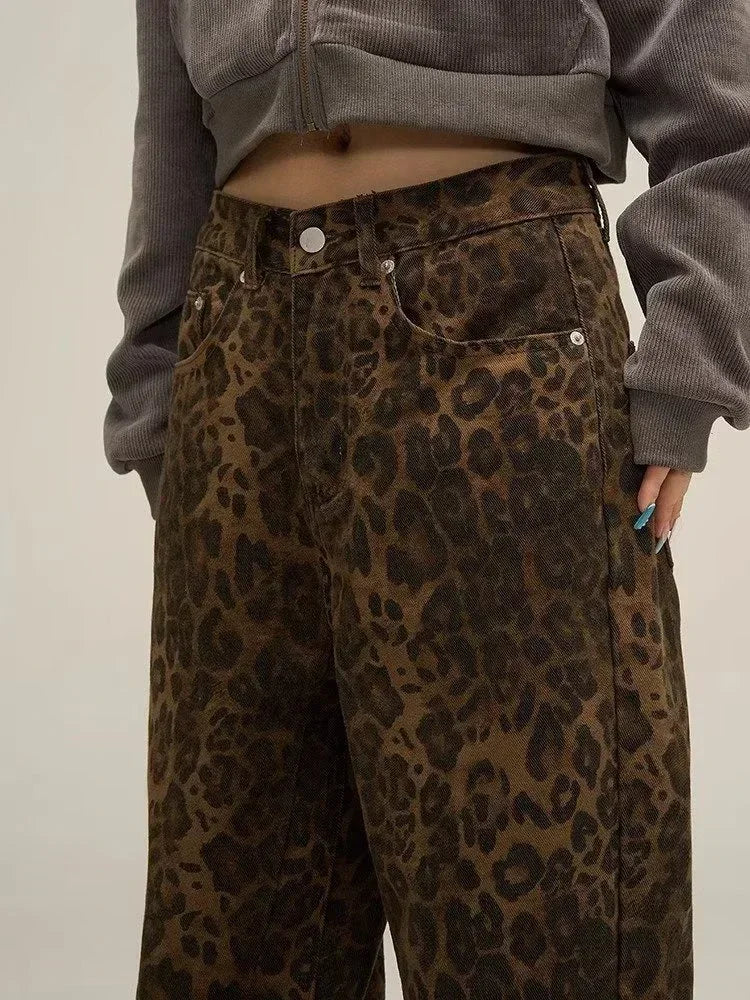 Tan Leopard Jeans - Hit Fash