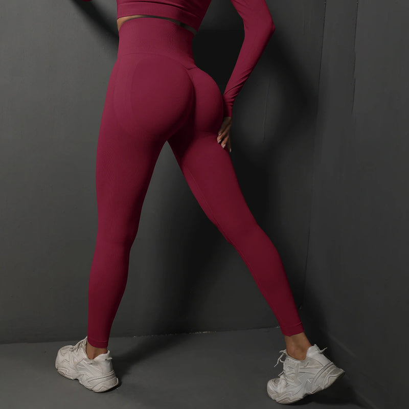 Seamless Gym Leggings Women Yoga Pants Sexy High Waist Booty - Hit Fash