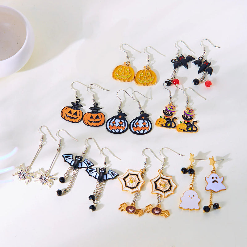 Cute Halloween Dangle Ghost Stud Earrings for Women - Hit Fash