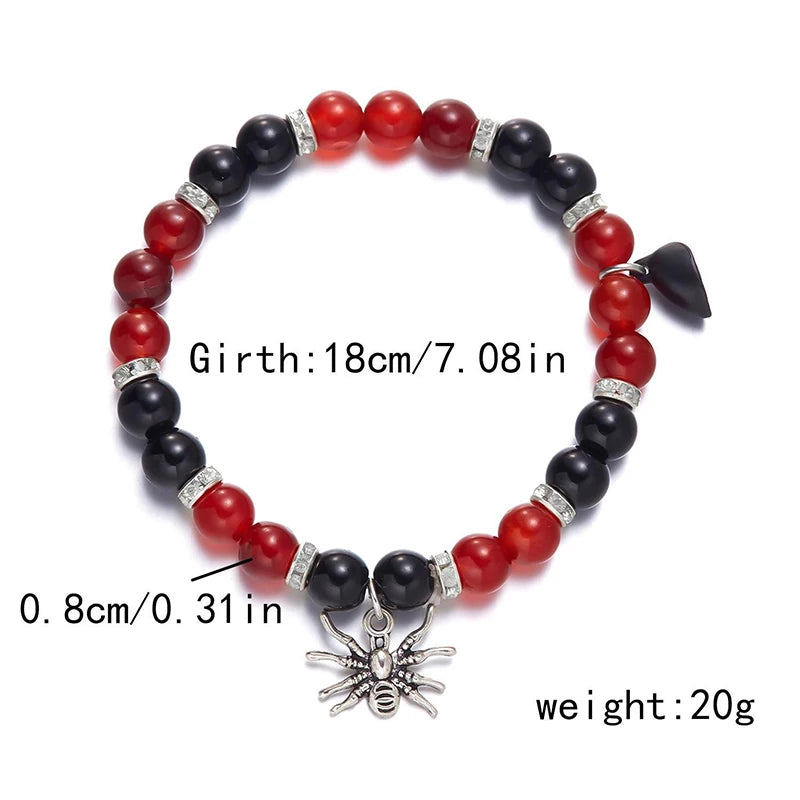 2 Pcs Halloween Spider Couple Bracelets For Women - Hit Fash