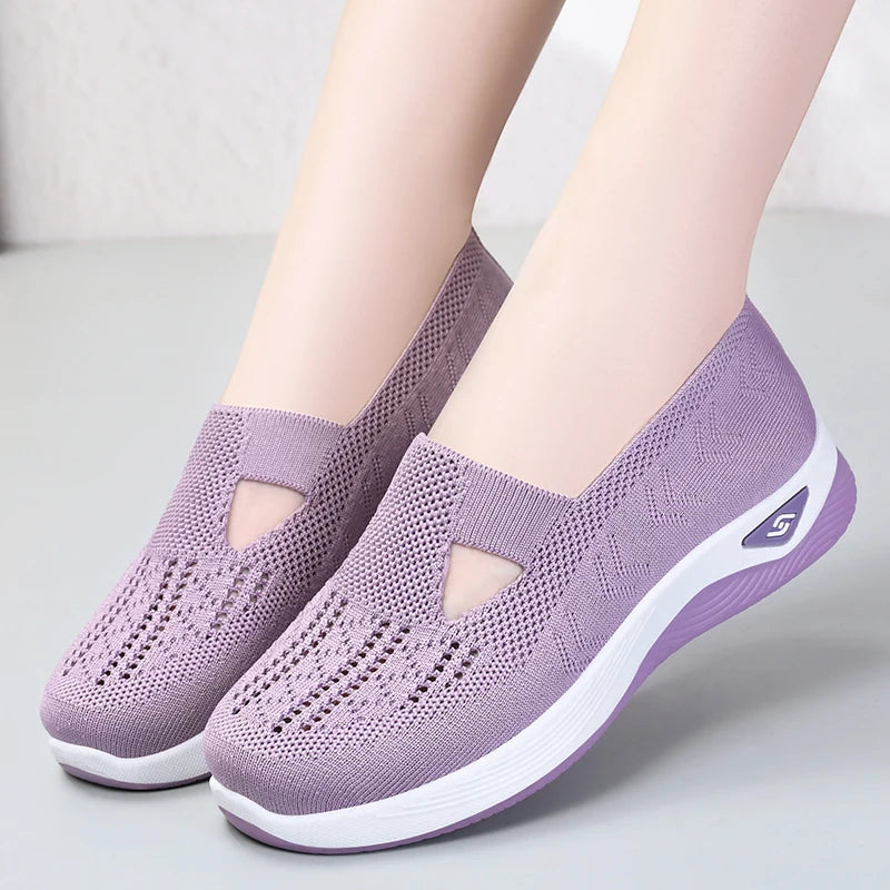 Fashion Soft Sole Breathable Hollow Out Flat Shoes for Women - Hit Fash