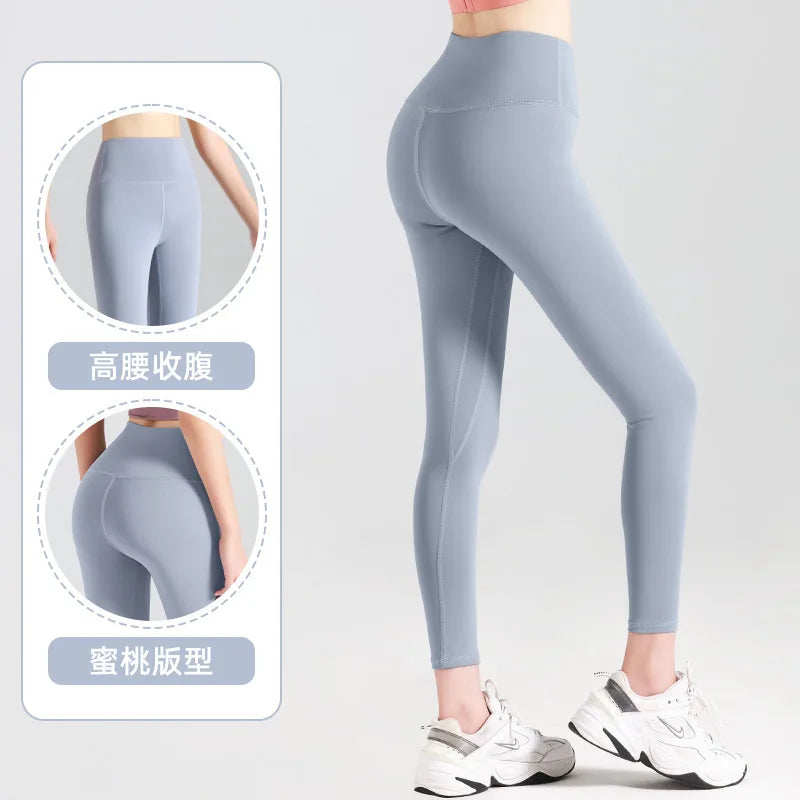 Ribbed Yoga Pants High Waisted Gym Leggings Sport Women - Hit Fash