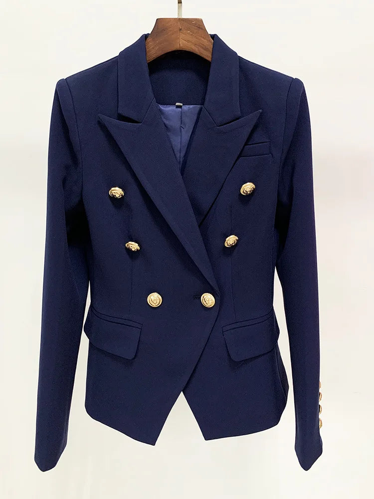 Classic Designer Jacket for Women in Dark Blue - Elegant Fashion