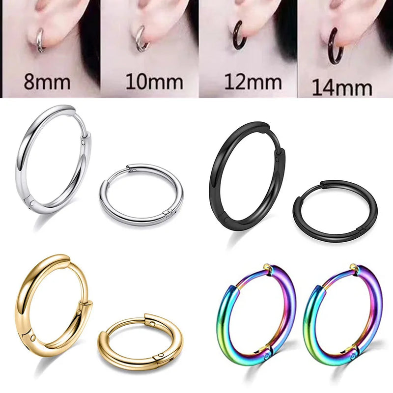 New Simple Stainless Steel Small Hoop Earrings for Women - Hit Fash