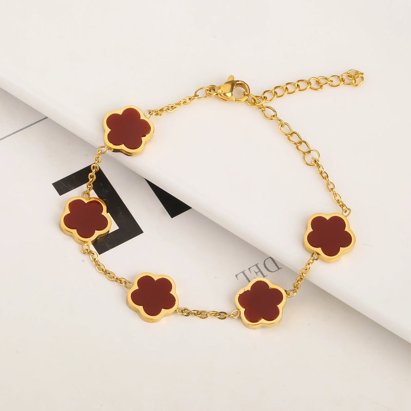 Adjustable New Design Gold Plated Stainless Steel Chain , red 5