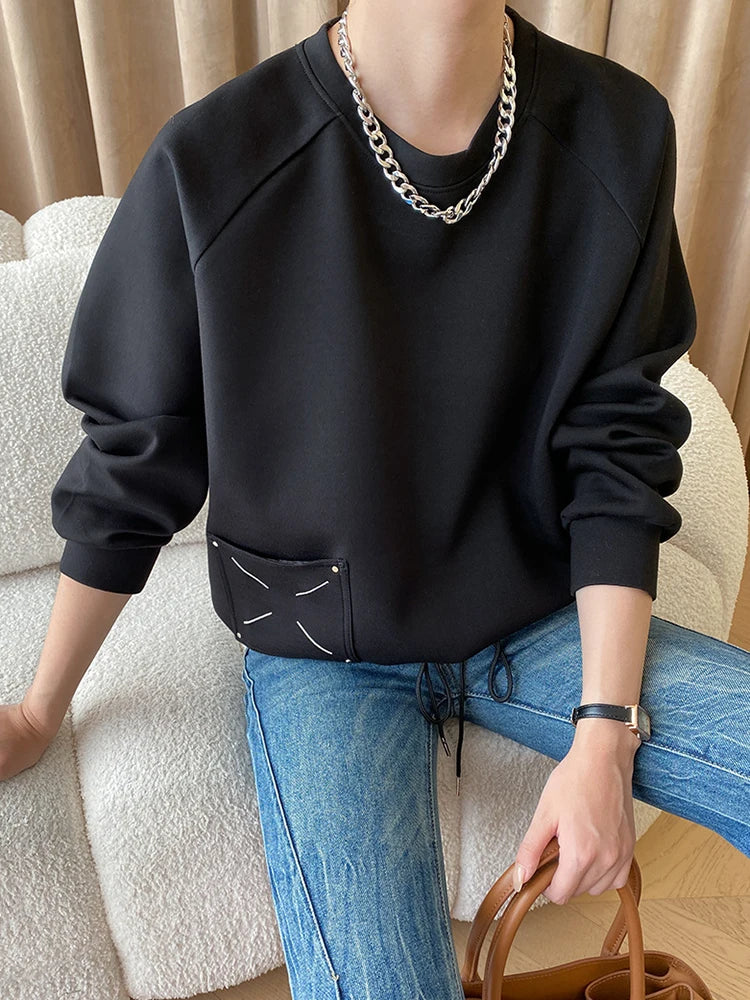 Embroidered Design Pullover Sweatshirt - Hit Fash