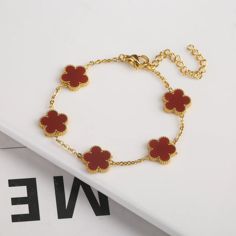 Adjustable New Design Gold Plated Stainless Steel Chain , red 2