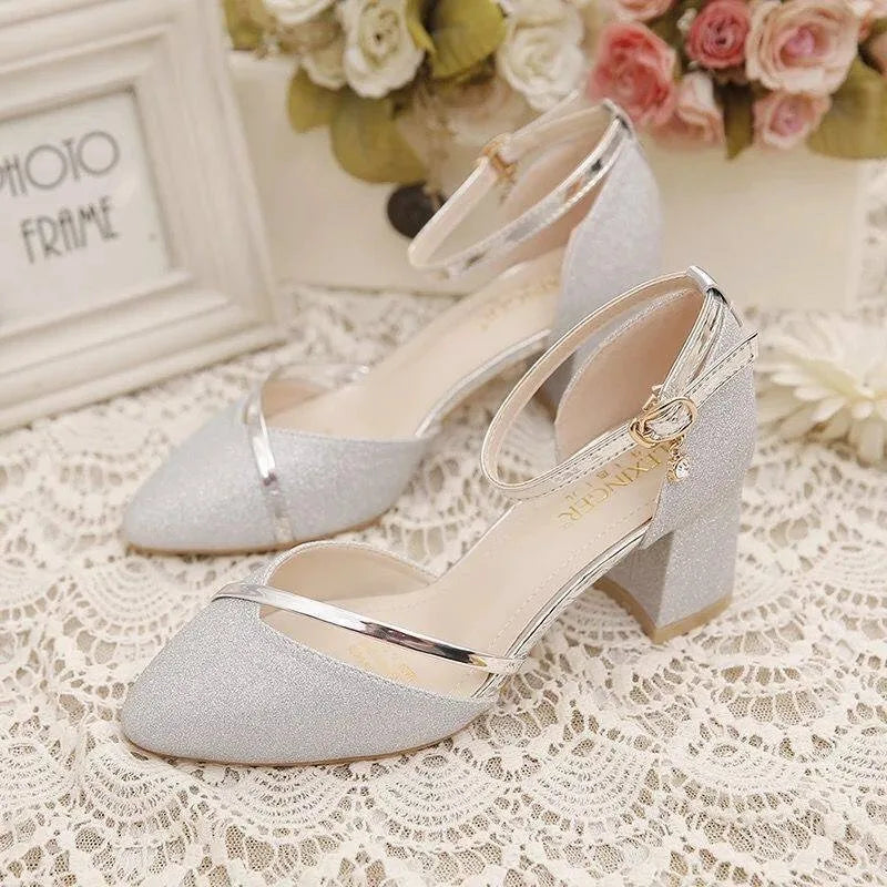 High-quality Silver Wedding High-heeled Shoes for Women - Make Your Party Fantastic