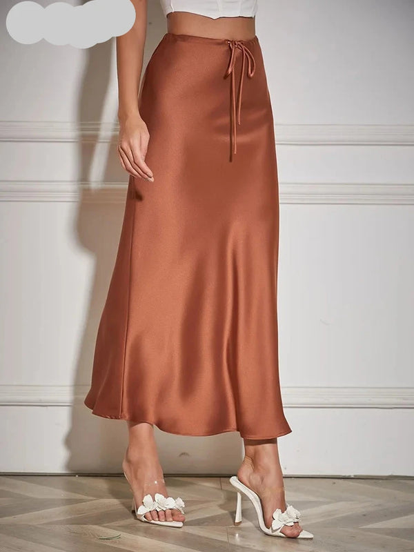 Long Satin Skirts - Hit Fash